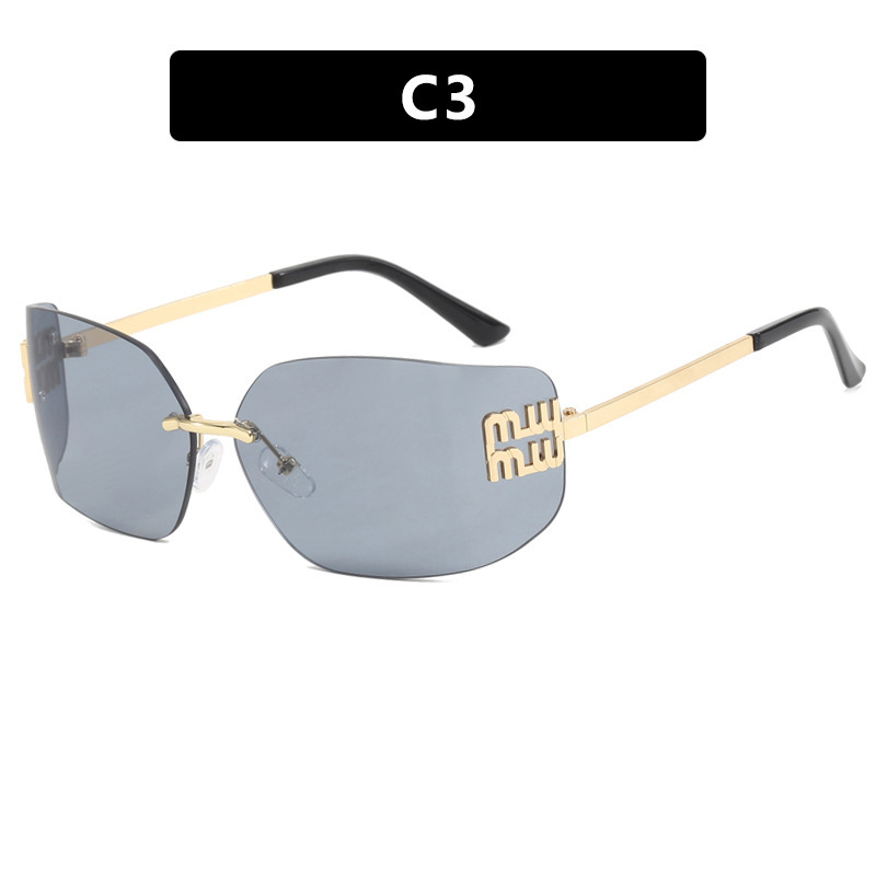 Picture of European and American Rimless Slimming High-End Sunglasses 2025 New Retro Internet Celebrity Sunglasses Millennial Hot Girl Sunglasses