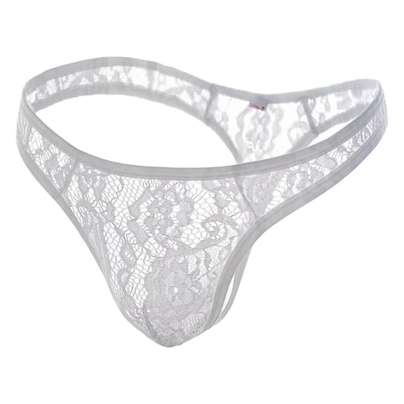 Men's thong low waist lace transparent sexy underwear sexy T-pants GAY underwear