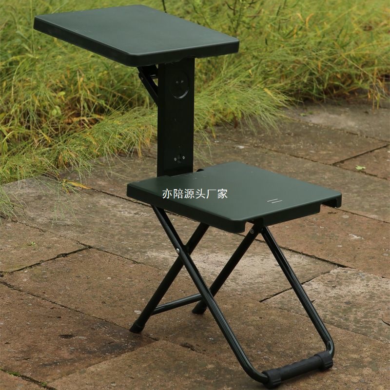 Outdoor Folding Chair, Study Chair, Outdoor Stall, Durable Portable Folding Stool, Writing Chair, Multi-Functional Study Table and Chair