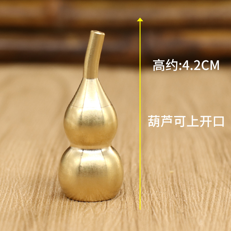 Picture of Spot copper gourd wholesale small open pure copper gourd hollow five Emperor money large gossip fortune copper gourd