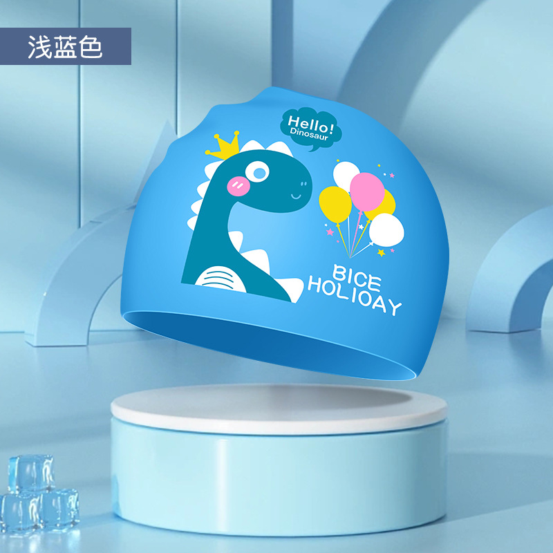 Picture of Adult silicone waterproof swimming cap boys and girls Universal silicone swimming cap increase head swimming cap factory direct sales