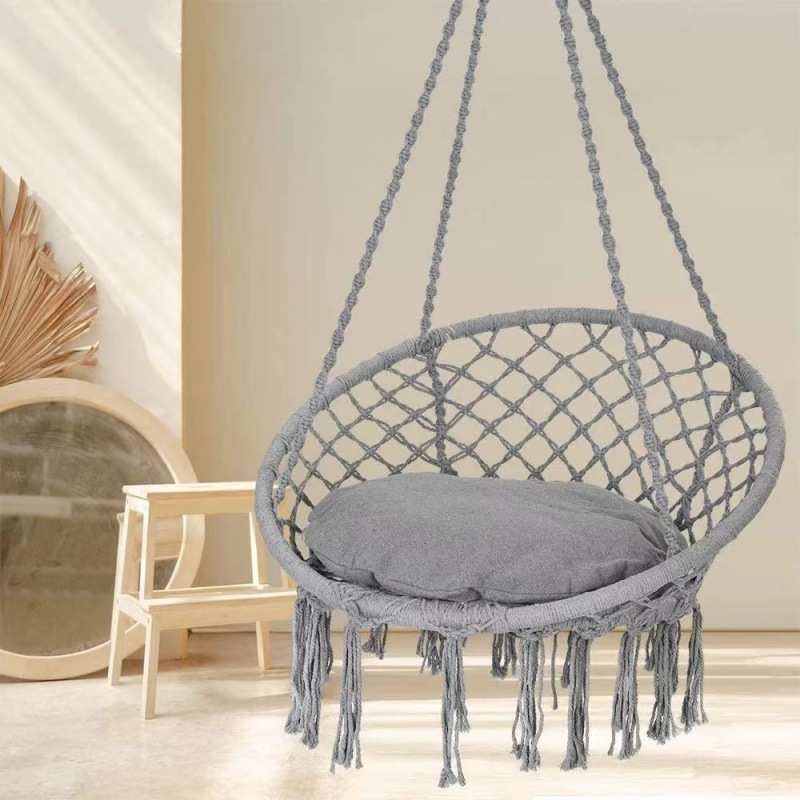 Nordic B&B hanging basket fringe chair children indoor dormitory lazy chair adult thickening outdoor patio swing