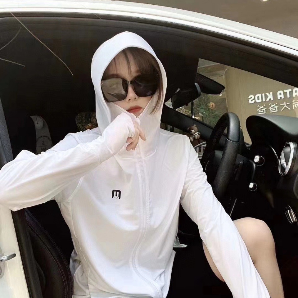 Sunscreen Clothing Women's Ice Silk Fashion UV Protection Top Thin Women's Summer Outdoor Sunscreen Clothing Foreign Trade Coat Hooded