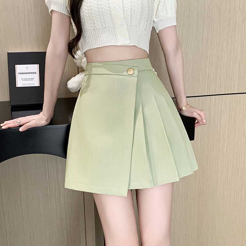 High-Waisted Suit Skirt 2025 Spring and Summer Irregular Pleated Skirt Versatile Hip-Covering Short Skirt to Prevent Exposure
