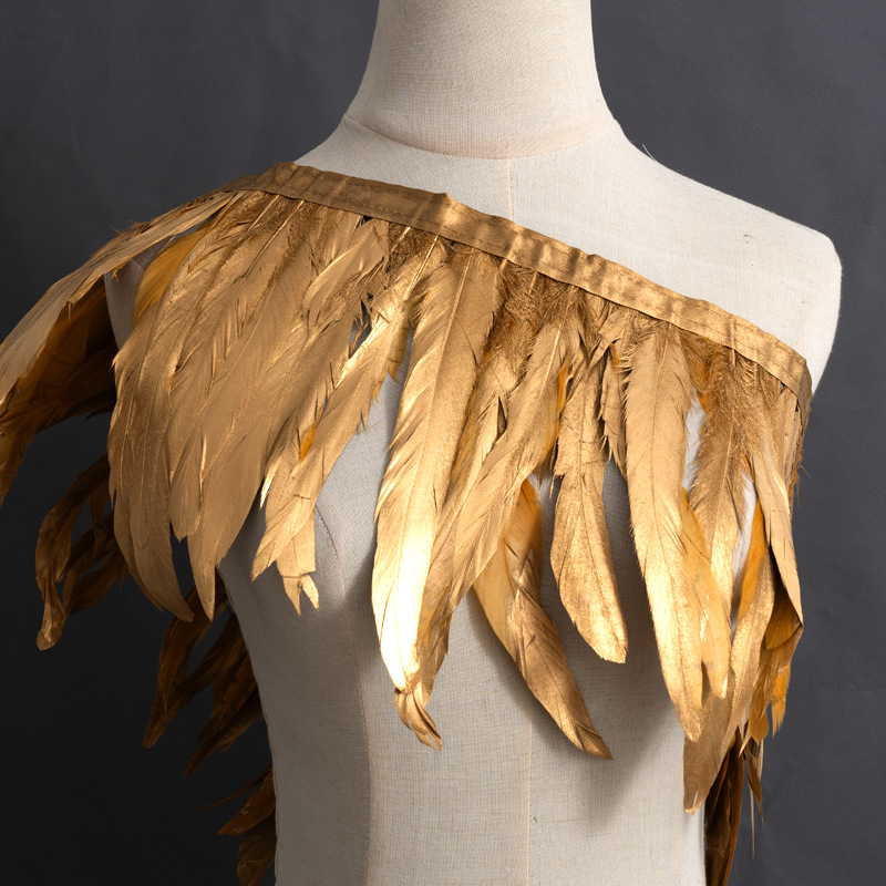 Picture of 2 m/bar cock tail cloth edge feather cloth strip performance clothing skirt cloth belt shawl feather decoration clothing accessories