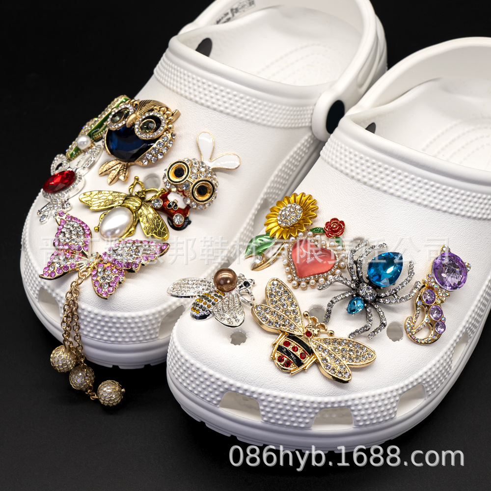 Cross-border metal flash diamond clog accessories, high-end shoe flower accessories, DIY decorative buckle for animals