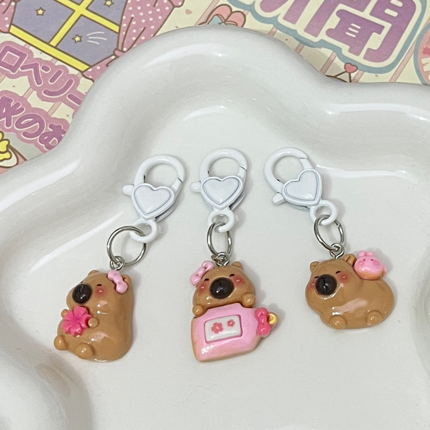 Picture of Kapi Barra Heart-shaped Buckle Cute Students'Schoolbag Pendant Ins Cartoon Girl's Heart for Best Friends Hanging Ornaments