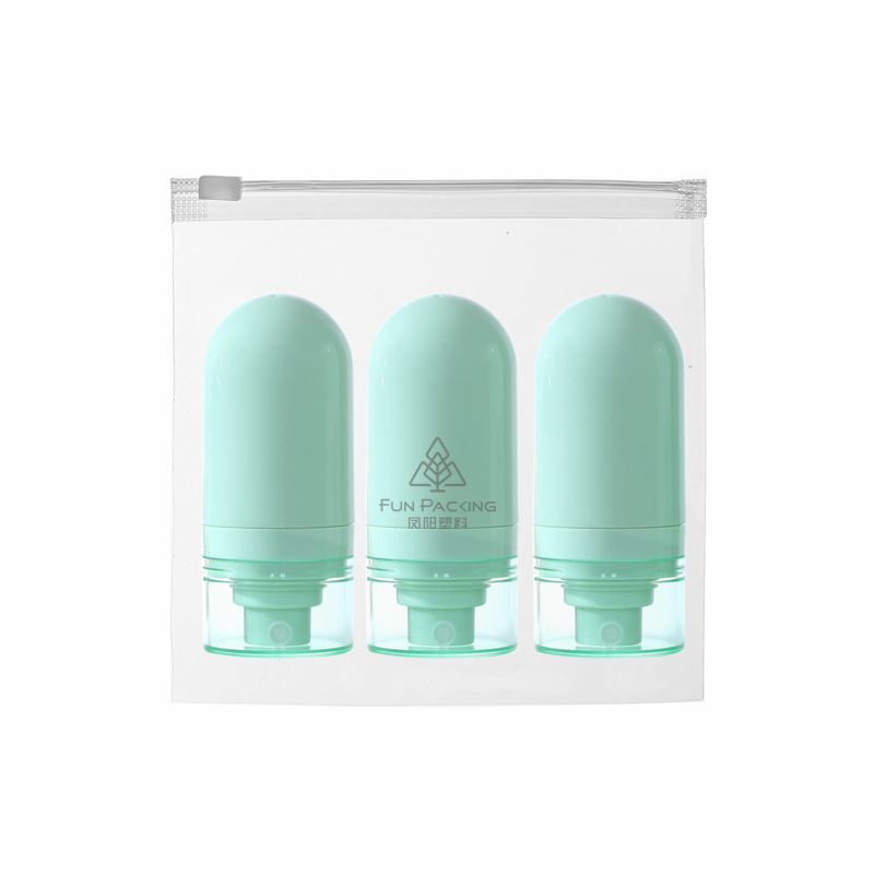 Picture of Travel wash and care suit three-piece PE suede hose bottle portable skin care products wash squeeze facial cleanser sub-bottle