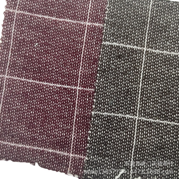 Picture of Spot supply knitted polyester cotton yarn-dyed plaid 200g plaid polyester cotton sweater yarn-dyed plaid