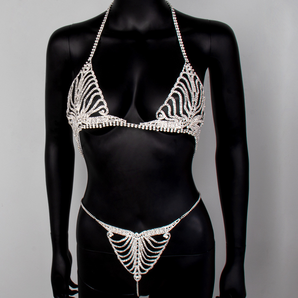 Picture of Europe and the United States cross-border accessories diamond underwear body chain sexy nightclub rhinestone chain bra thong suit jewelry