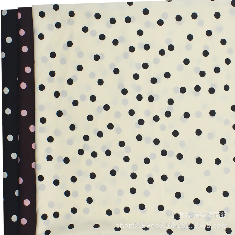Shattered Plain Satin Printed 1cm Dot Chaos Dot Chiffon Printed Blouse dress Anti-mosquito Pants Fabric