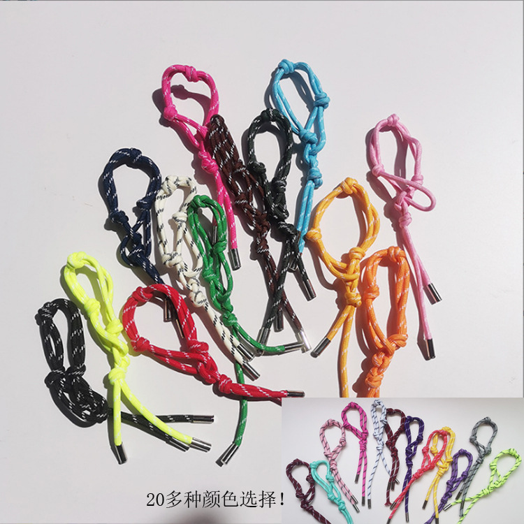 Color bag lanyard woven 5mm nylon round rope accessories wholesale creative mobile phone lanyard backpack fashion ornaments