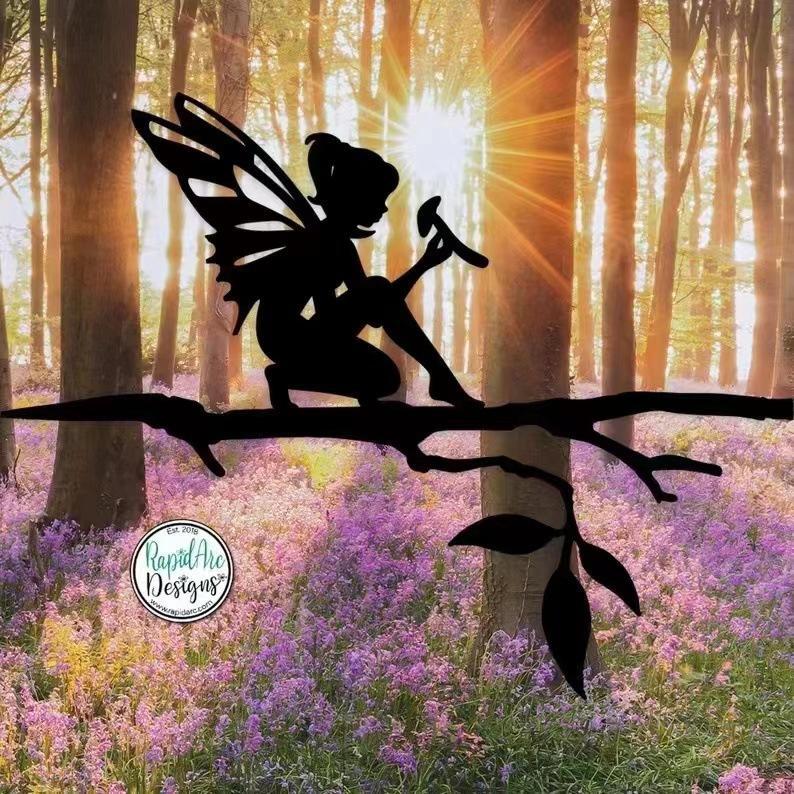 Picture of Cross-border new elf pendant decoration flower fairy garden sculpture fairy garden metal iron crafts
