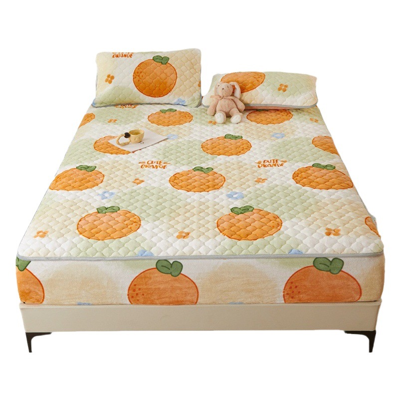 Class A Maternal and Infant Grade Milk Velvet Cotton Bed Cover Thickened Single and Double Simmons Bed Cover Pad Protective Cover Cross-border Hot Sale