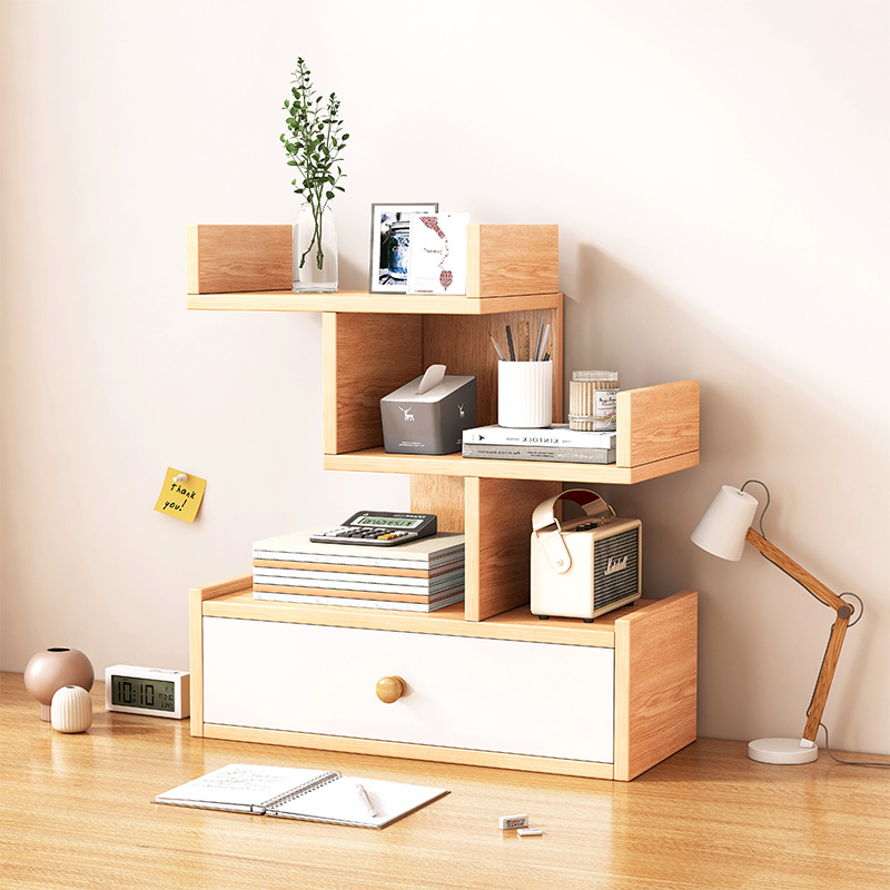 Desktop bookshelf floor-to-ceiling household storage desk shelf simple small simple bookcase library reading area