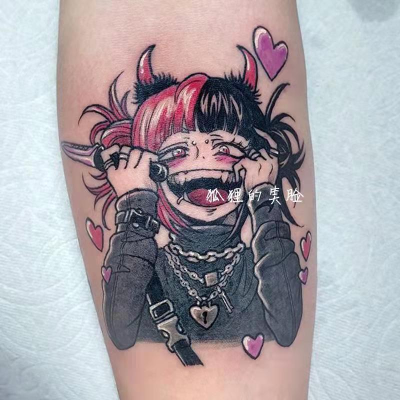 Picture of Diablo Tattoo Sticker Women's Waterproof Lasting European and American Violence Lori ins Cute Cartoon Flower Arm Non-Reflective Anti-Han