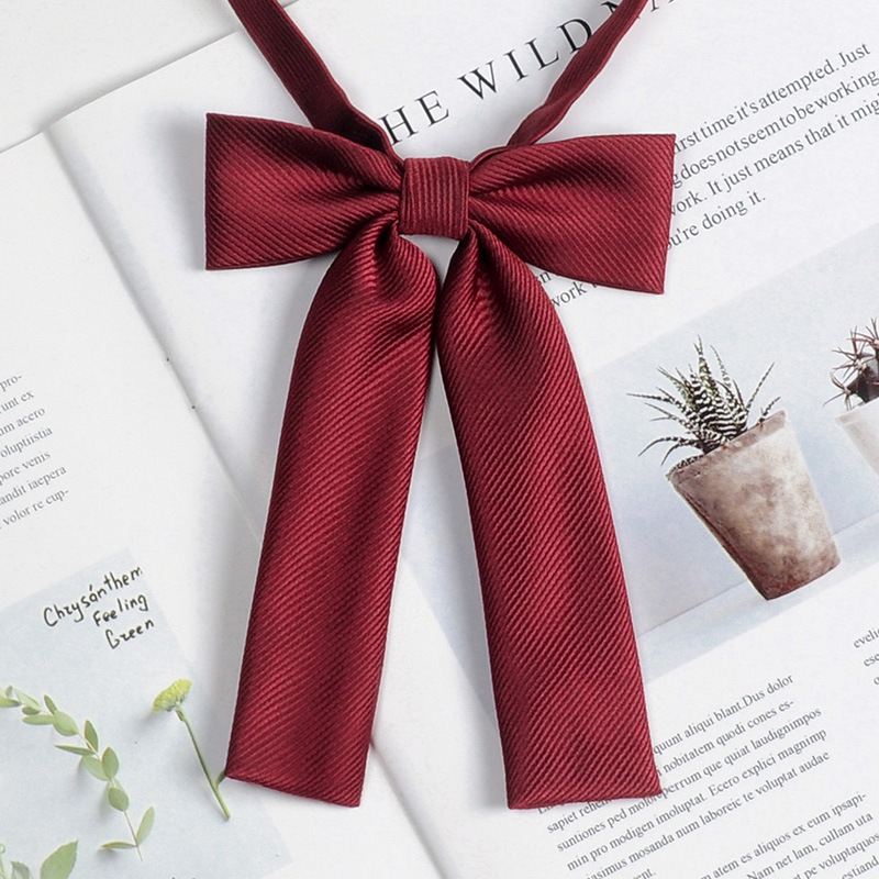 Picture of Jk Bow Tie Women Japanese Uniform Small Tie School Uniform Shirt No-Sew Sailor Collar Floral College Style Bow Ribbon