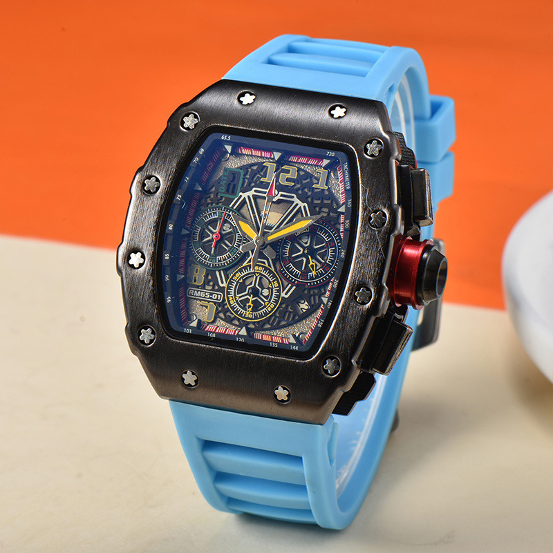 Picture of 2025 New Foreign Trade Men's Quartz Watch Multi-Functional Six-Pin Barrel-Shaped Fashion Hollow Business Watch Wholesale