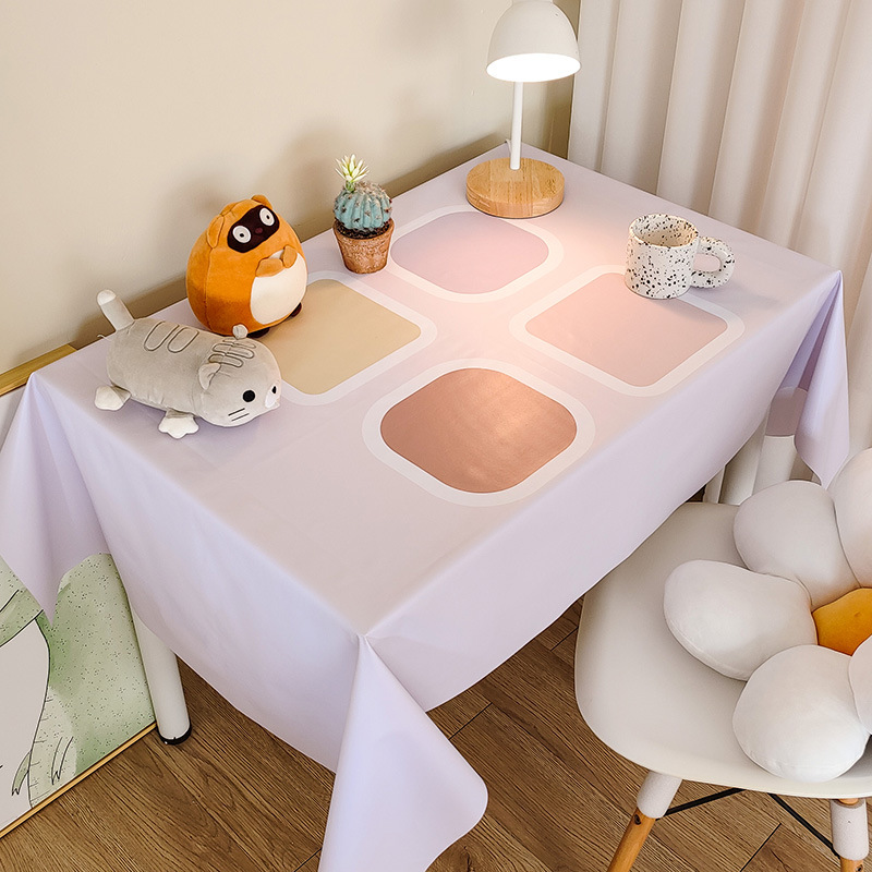 Picture of Tablecloth Waterproof and Oil-proof PVC Coffee Table Table Mat Dining Table Tablecloth Picnic Stall Student Desk Dormitory Decorative Cloth