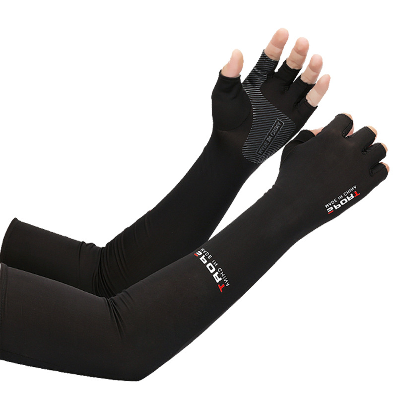 Foreign Trade Summer Sun Protection Gloves for Men and Women Ice Sleeve Arm Protection Driving Breathable UV Protection Sports Outdoor Ice Silk Sleeves