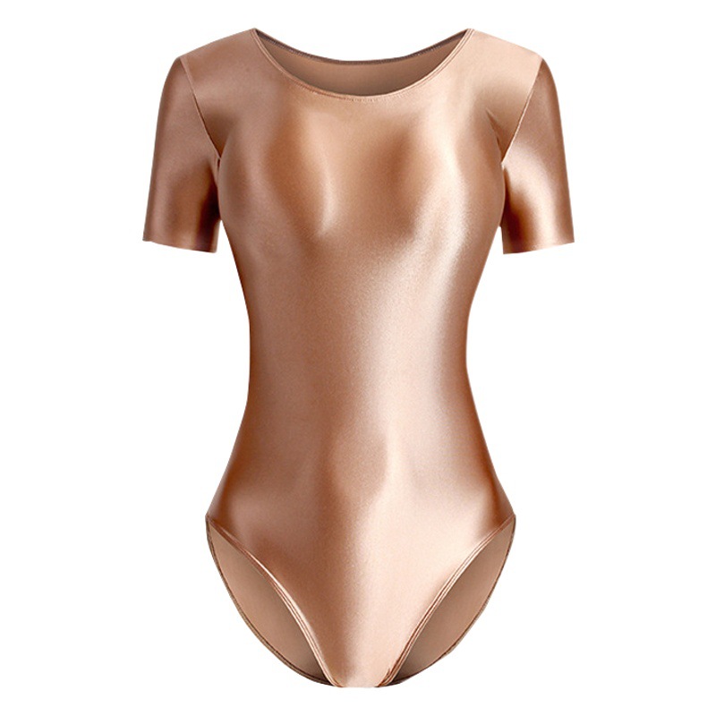 Adult Artistic Gymnastics Clothing Tight Clothes Yoga Clothing Tight Suit Silky Gloss Dance Clothing Half-length Top Body Suit