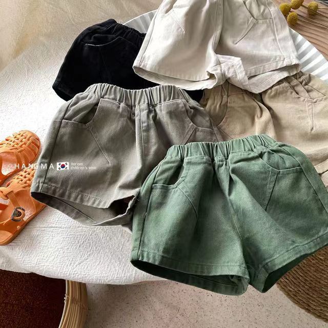 2024 Summer Korean Style New Boys and Girls Baby Candy-colored Shorts Casual Pants Fashionable Shorts for Boys and Girls