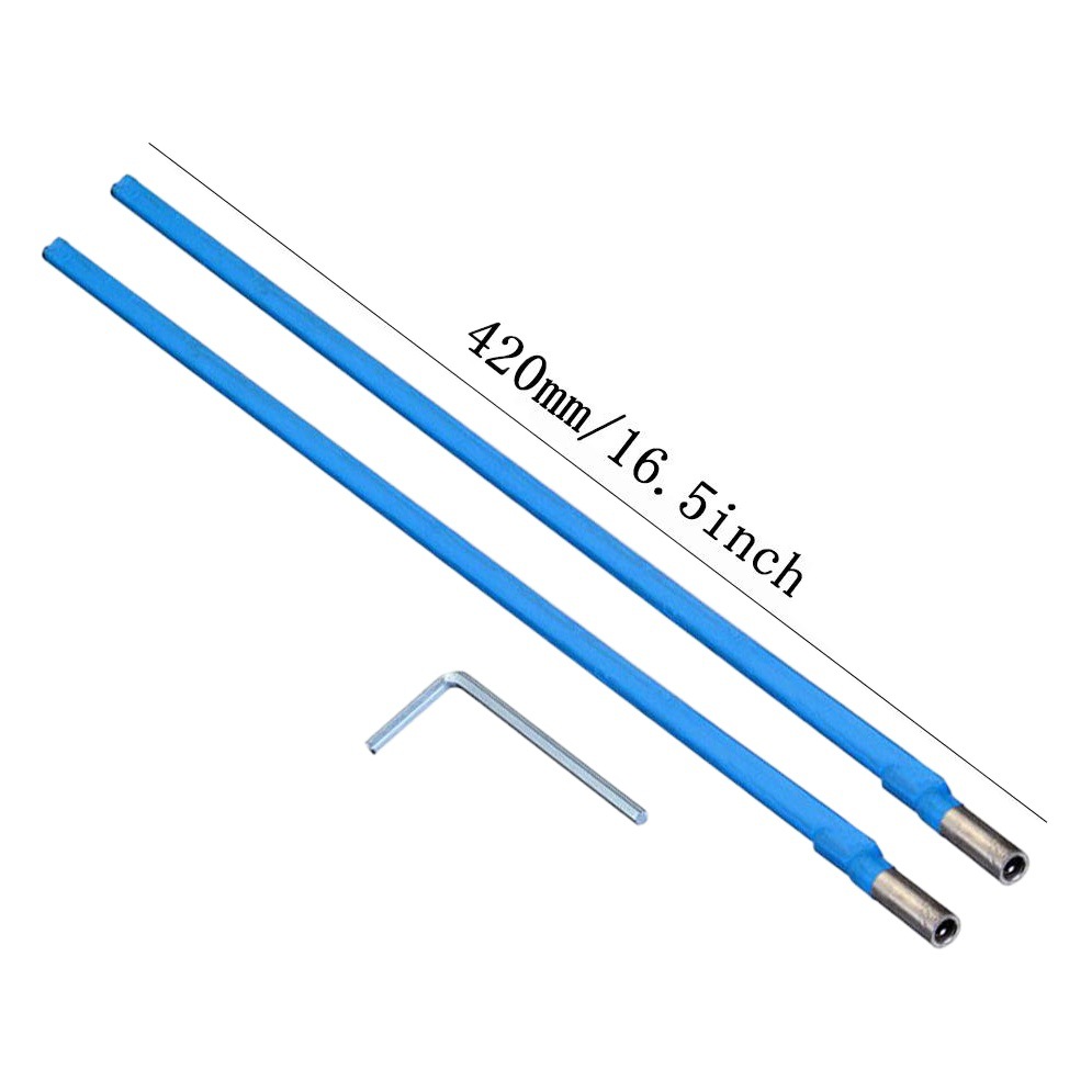 2 PCs 420mm/16.5 inch 9mm thick electric guitar neck steel bar two-way truss rod piano handle steel bar wrench