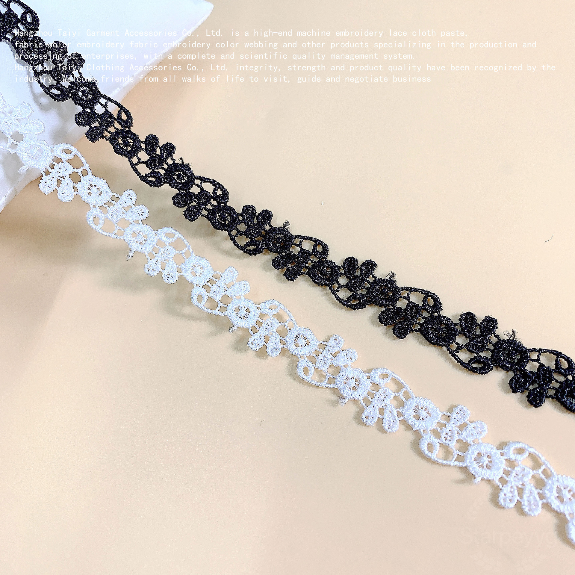 Good things polyester hollow polyester water soluble lace clothing accessories jewelry materials DIY wave bar code lace