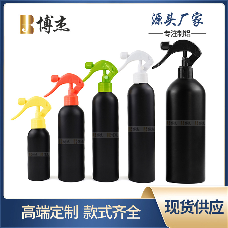 Custom New 120-250-350ml Big Mouse Black Aluminum Bottle Tattoo Hair Care Disinfection Spray Aluminum Bottle