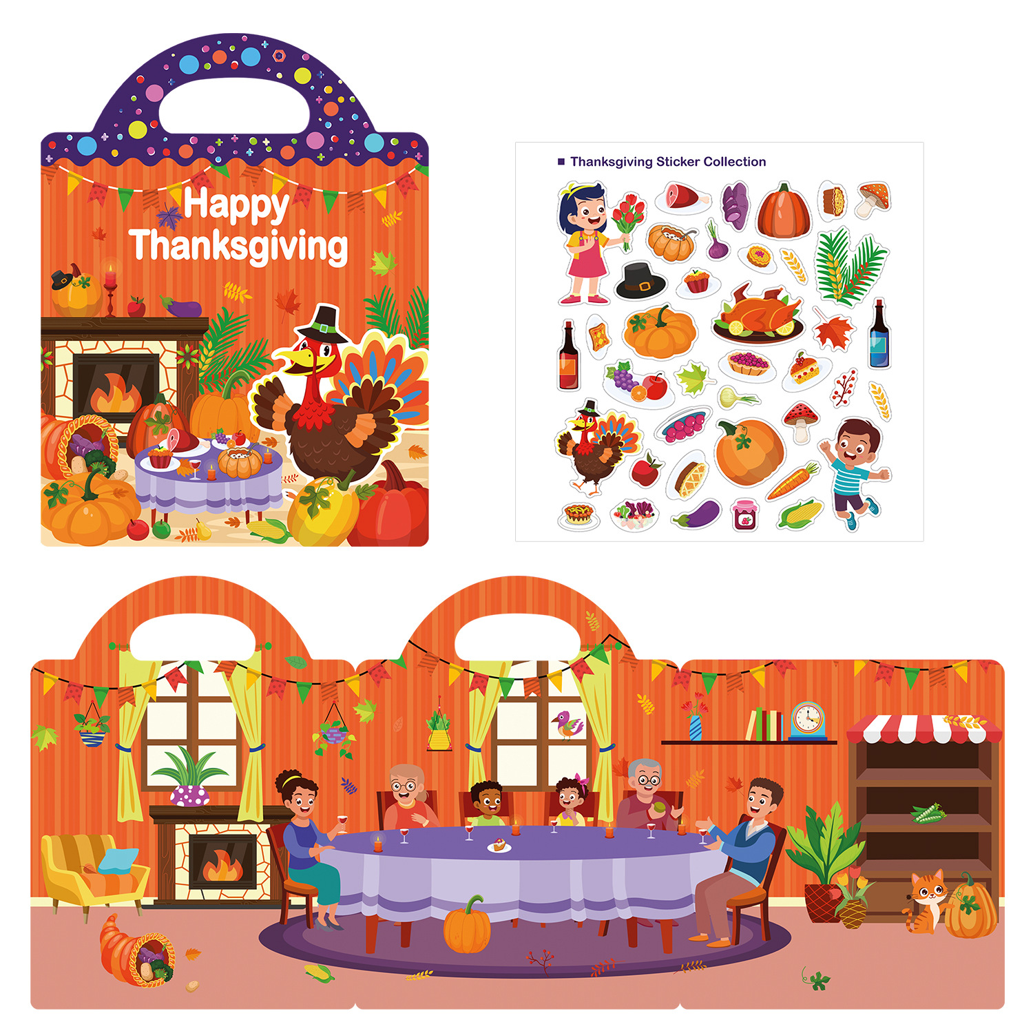 Picture of Cross-border DIY fun children's scene sticker book early education concentration training can be moved repeatedly paste quiet book