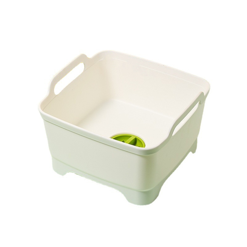 Picture of Vegetable Washing Basket Kitchen Drain Basin Amoy Vegetable Artifact Household Vegetable Washing Basin Drain Basket Wash Fruits and Vegetables Sink Wash Bowl and Chopsticks Basin