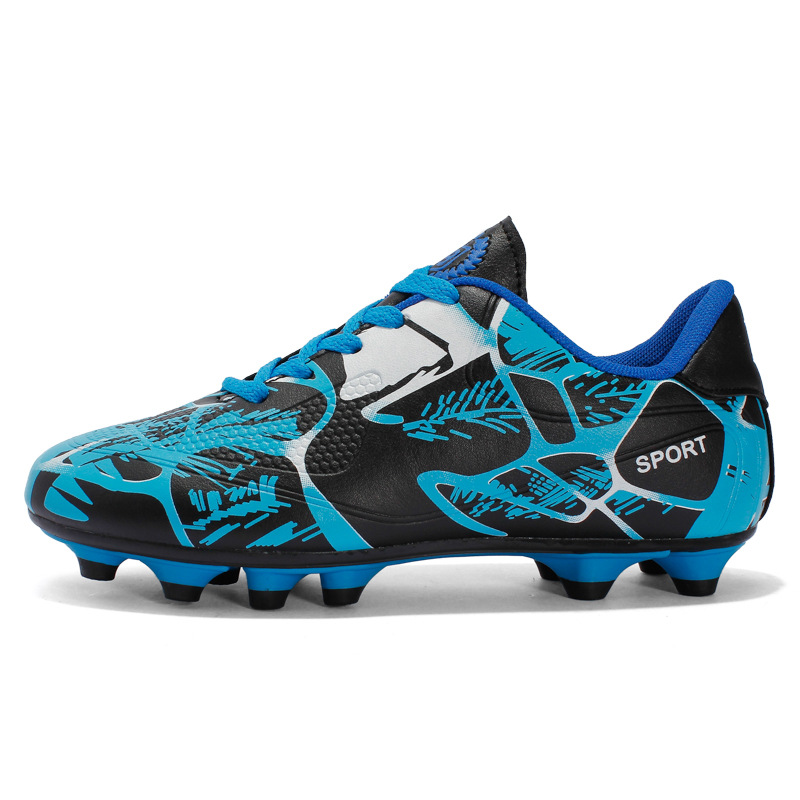 Picture of Cross-Border High-Top Adult Football Shoes for Men and Women Tf Broken Spikes Artificial Turf Ag Long Spikes Student Training Football Shoes Wholesale