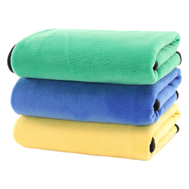 Car towel double color coral fleece 400g thick logo cleaning cloth pet fishing gift square towel towel towel