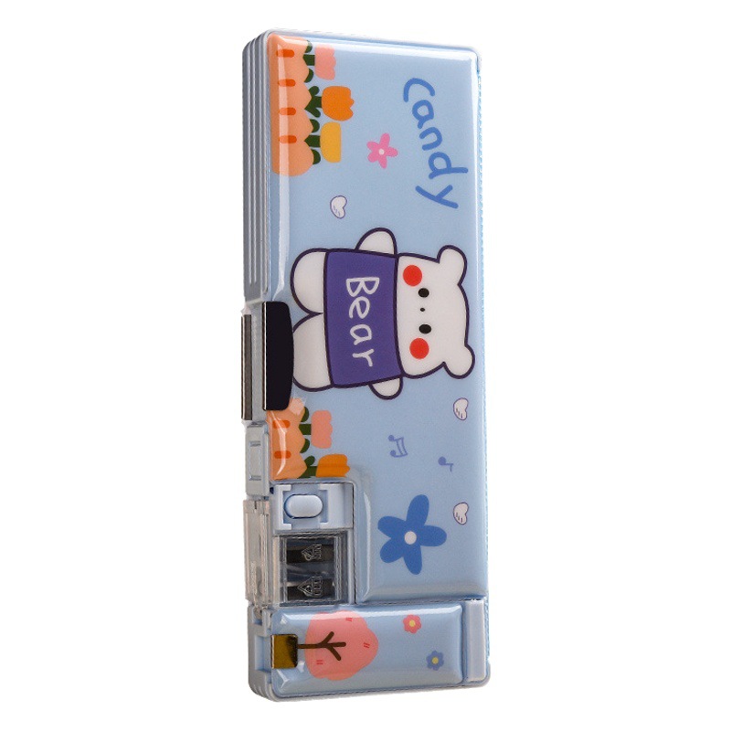 Magnetic suction stationery case for primary school students men's cute waterproof new pencil case simple kindergarten double-sided large capacity pencil case