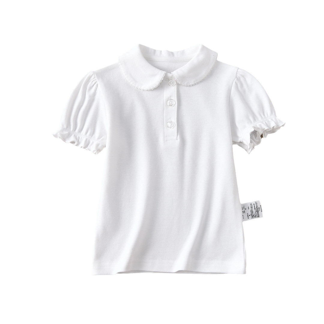 Picture of Distribution School Uniform Performance Uniform All-match Export Japan T-shirt White Student T-shirt Base Shirt Boys and Girls Children Short Sleeve