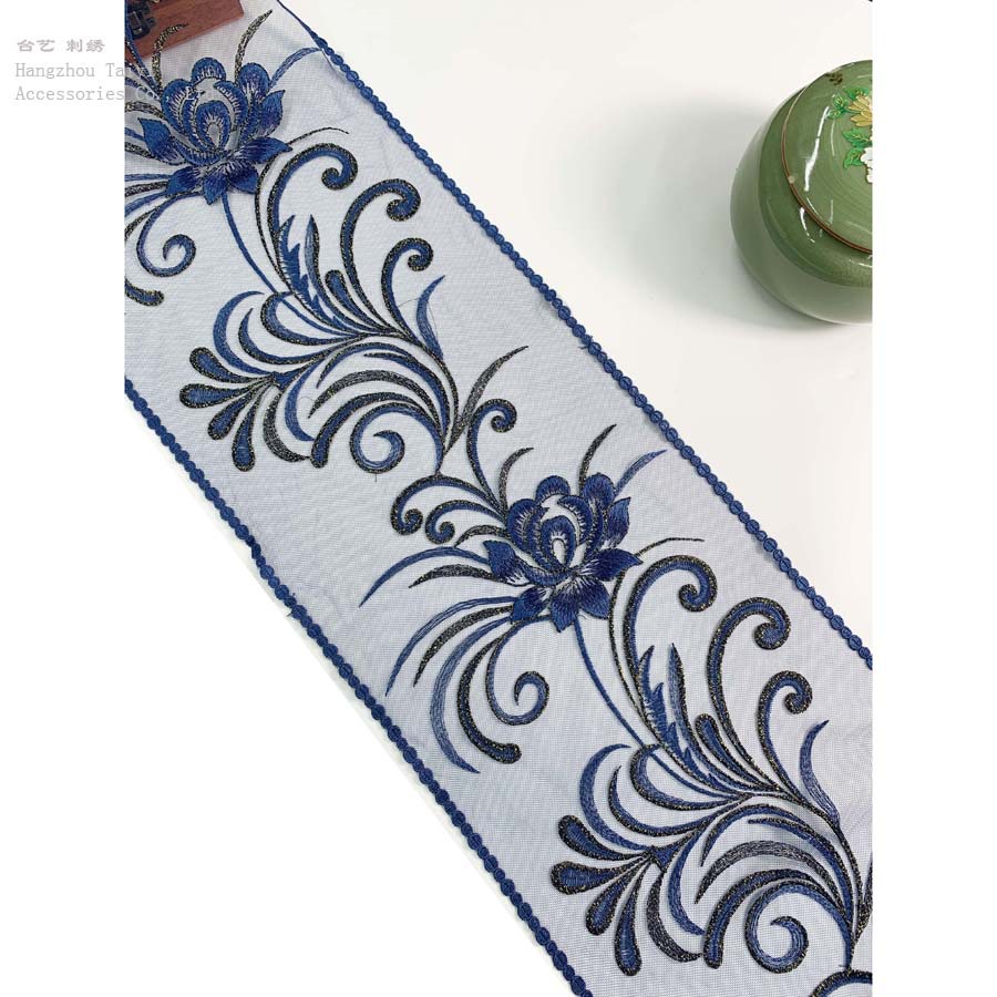 22CM Multicolor Lace Hanfu Accessories Ethnic Underwear Garment Accessories Lace Embroidery Mesh Sand Bar Code Lace