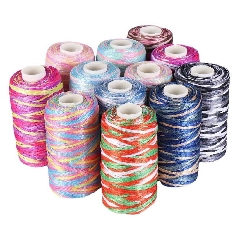 Mercerized cotton twine light body Ice Silk flat belt wool hand-knitted crocheted diy hook bag cap cushion line