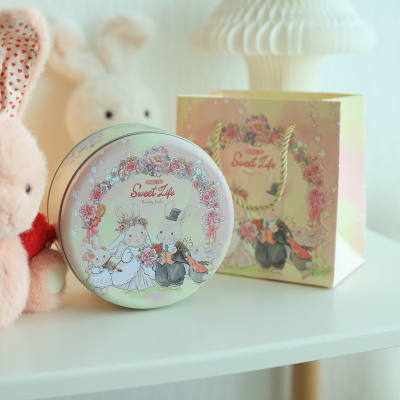 Picture of Factory direct ins marble medium cookies candy round tinplate box packaging box candy box