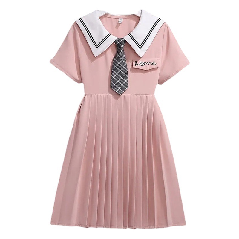 Girls' summer pleated dress summer new children's dress western style children's clothing little girl fashionable princess dress fashion