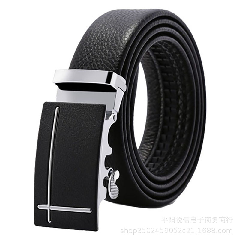 Picture of Men's belt automatic buckle litchi pattern belt business gift online shop clothing accessories gift pants belt factory wholesale