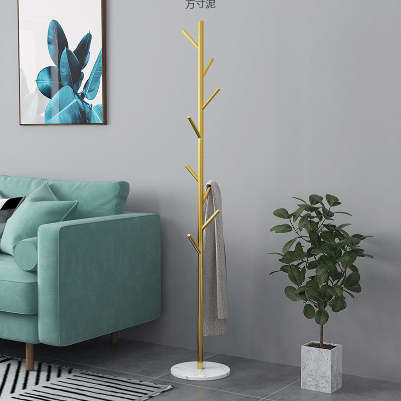 European-Style Light Luxury Coat Rack, Marble Floor-Standing Clothes Rack, Bedroom Clothes Rack, Living Room Wrought Iron Simple Vertical Bag Rack