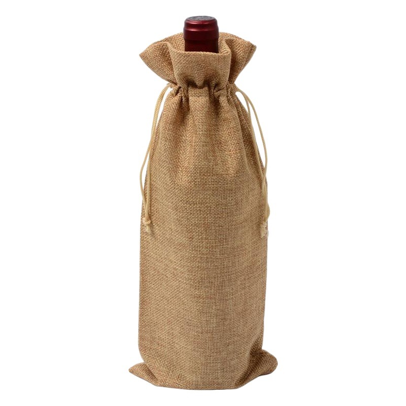 Spot Linen Red Wine Bag Set Drawstring Linen Drawstring Wine Bottle Bag Linen Drawstring Red Wine Packaging Bag