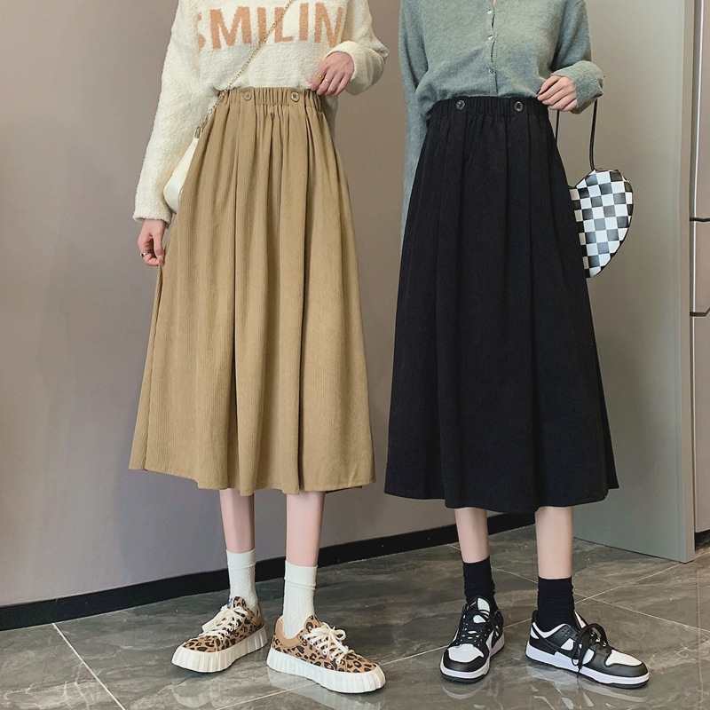 [Chenille 280g] skirt spring autumn winter high waist a long skirt winter with sweater overskirt thick small