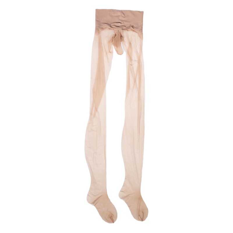 「 Naturally Silky-0.01」 Men's Jj Stockings with Deep Crotch, Seamless, Sexy and Tempting Black Stockings, Large Size Tall Socks