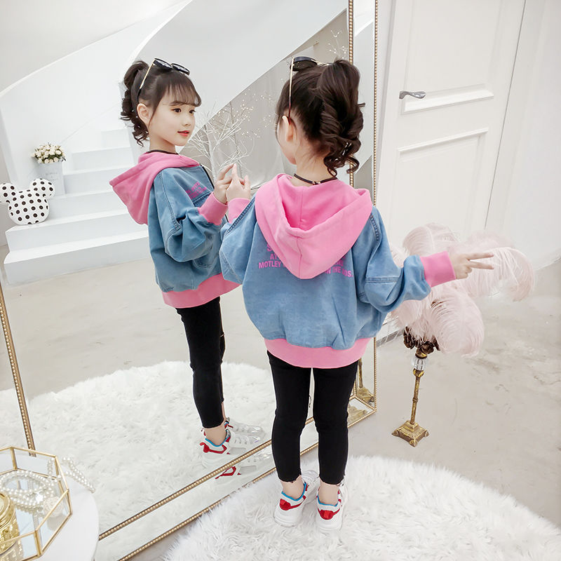 Picture of Girls' Denim Jacket Spring and Autumn 2022 New Korean Style Children's Western Style Casual Jacket Girls' Middle and Big Children's Top