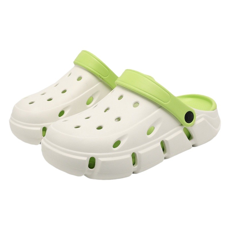 2024 outer wear hole shoes trendy men's summer slippers lovers outer wear thick bottom tramping excrement feeling foreign trade wholesale sandals