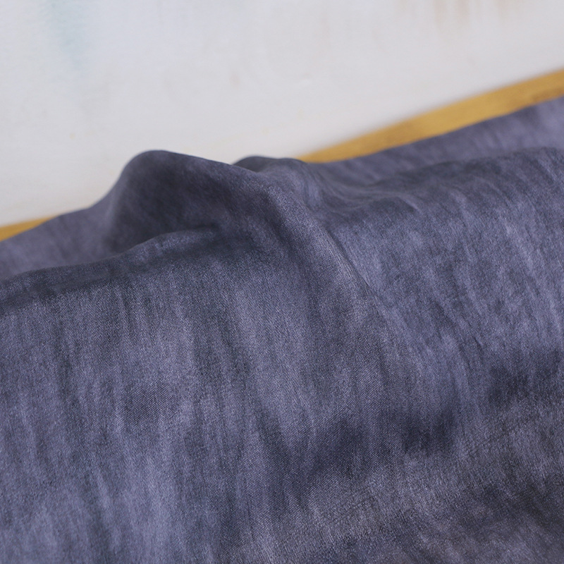 Dirty Purple 12mm Tussah Silk Natural Tussah Silk Dirty Dyeing Craft Fabric Niche Original Fabric Multi-Color Ready Stock