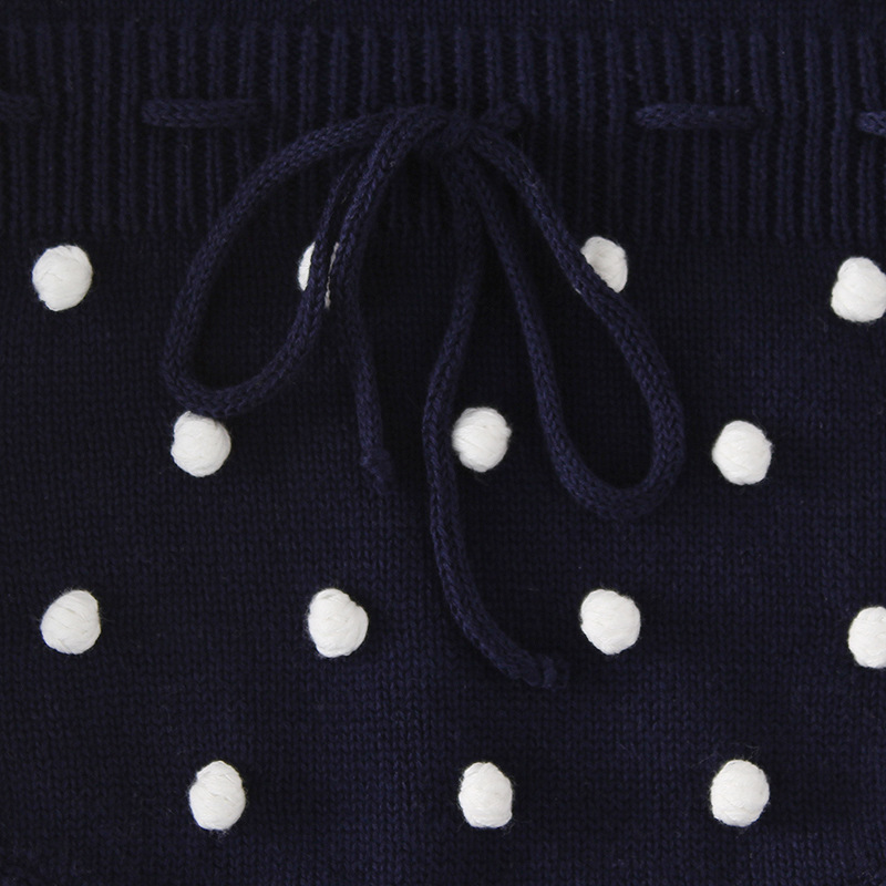Picture of 2025 Spring Handmade Pom-Pom Baby Knitted Romper Onesie for Infants and Toddlers, Ins Style