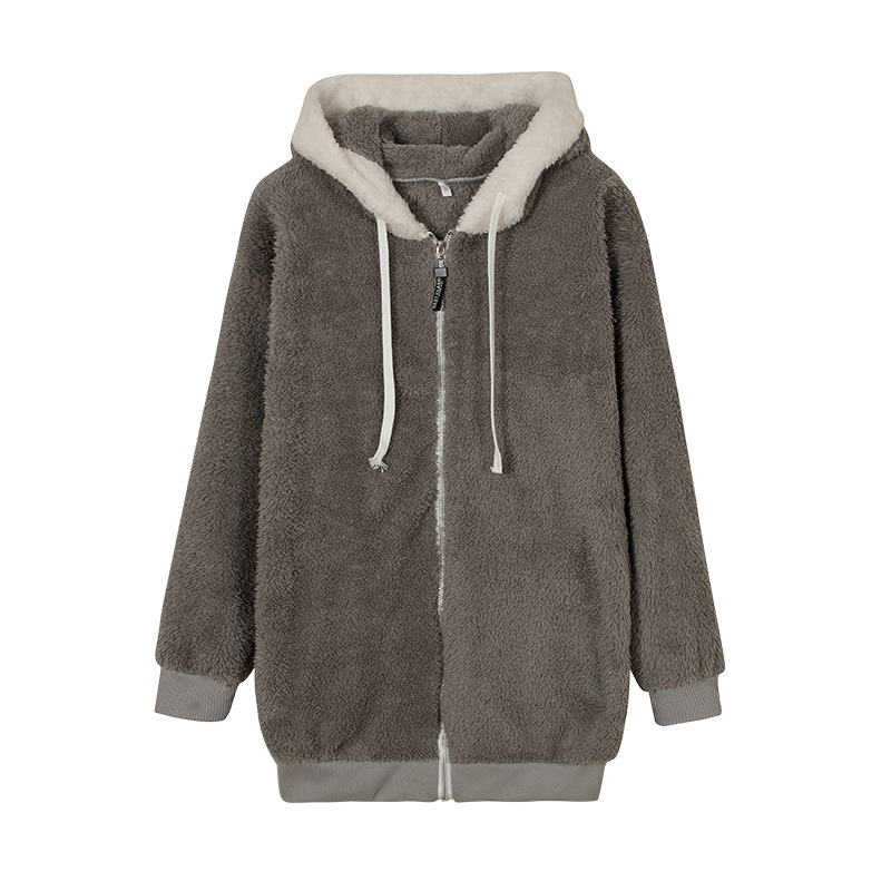 Picture of 9732#2024 Amazon Wish Independent Station Best Selling New Fall/Winter Loose Plush Zipper Hooded Jacket
