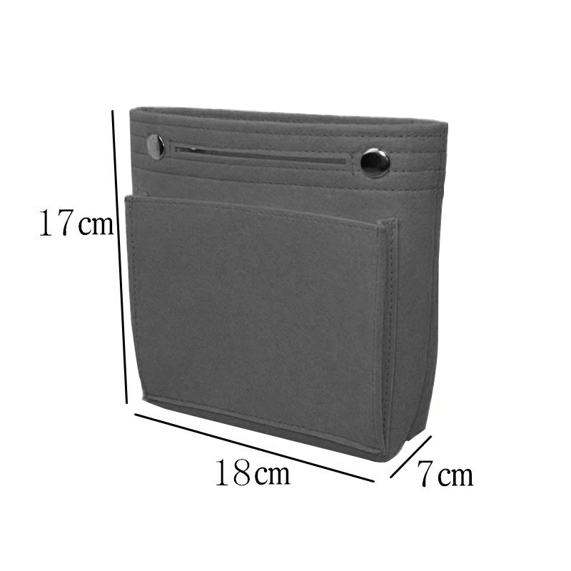 Picture of Factory wholesale felt cosmetic bag multi-functional Women's Travel liner bag large capacity felt snap storage bag